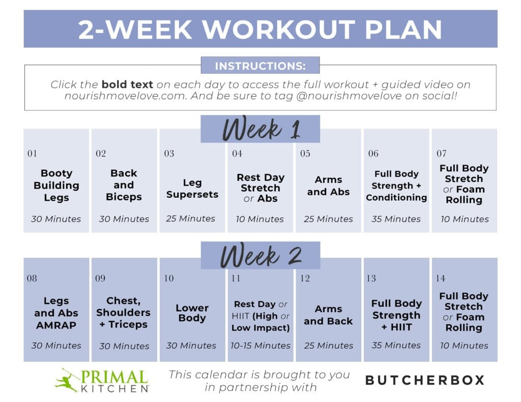 sample two week meal planner template