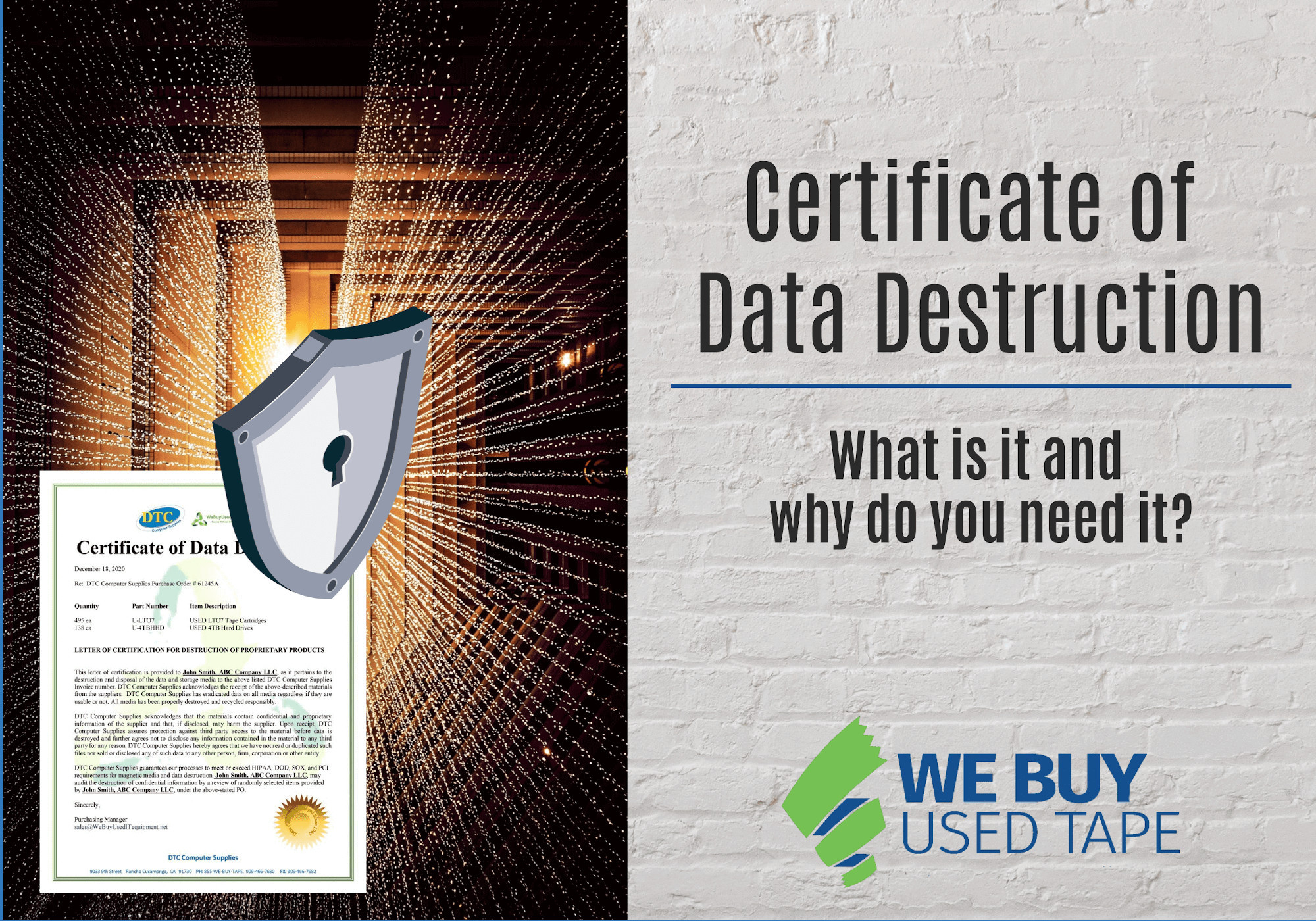 sample Data Destruction Certificate template