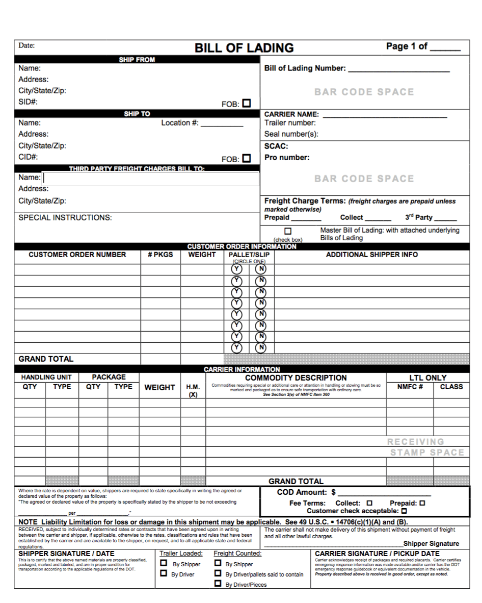 shipping invoice template