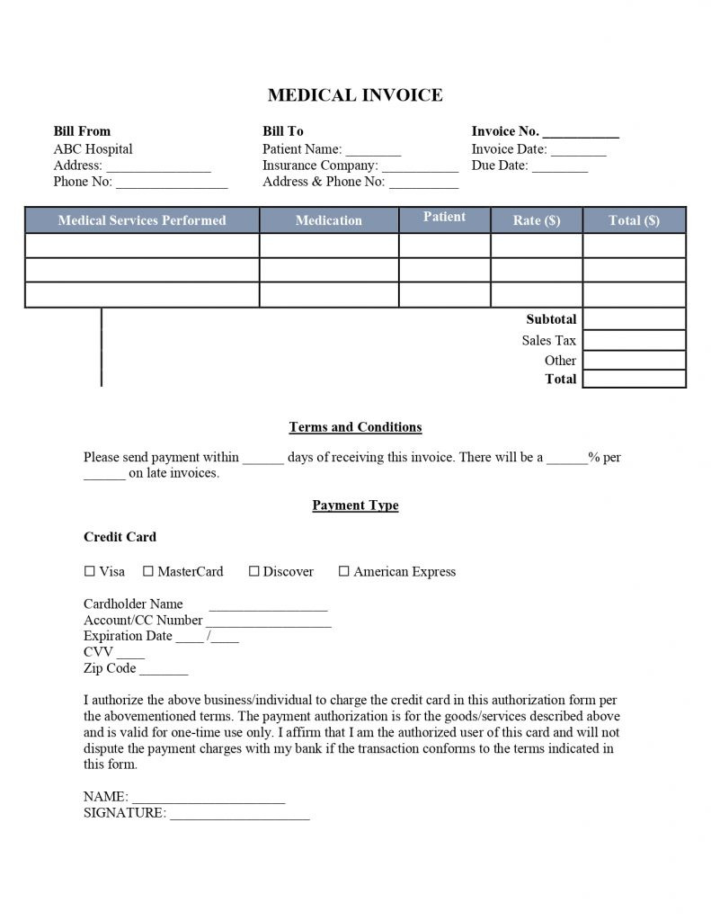 itemized invoice template