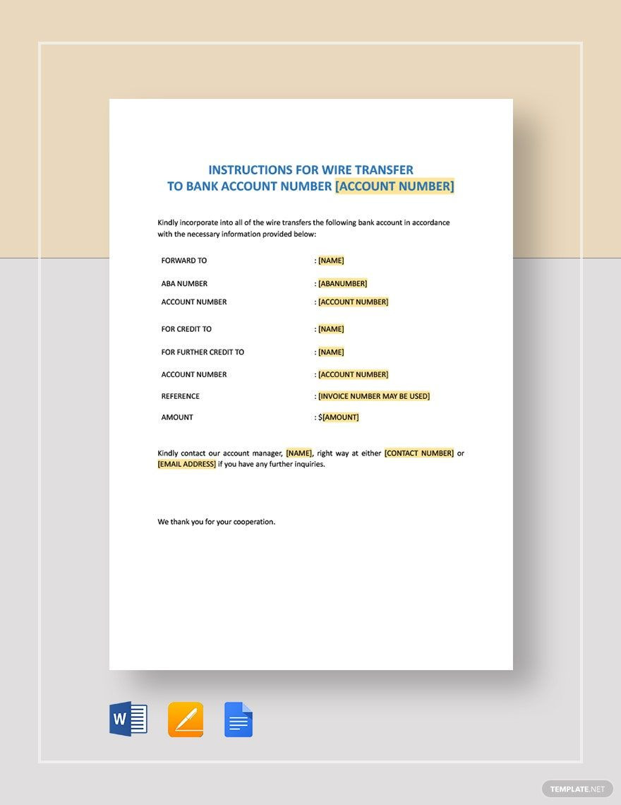 sample wire transfer invoice template