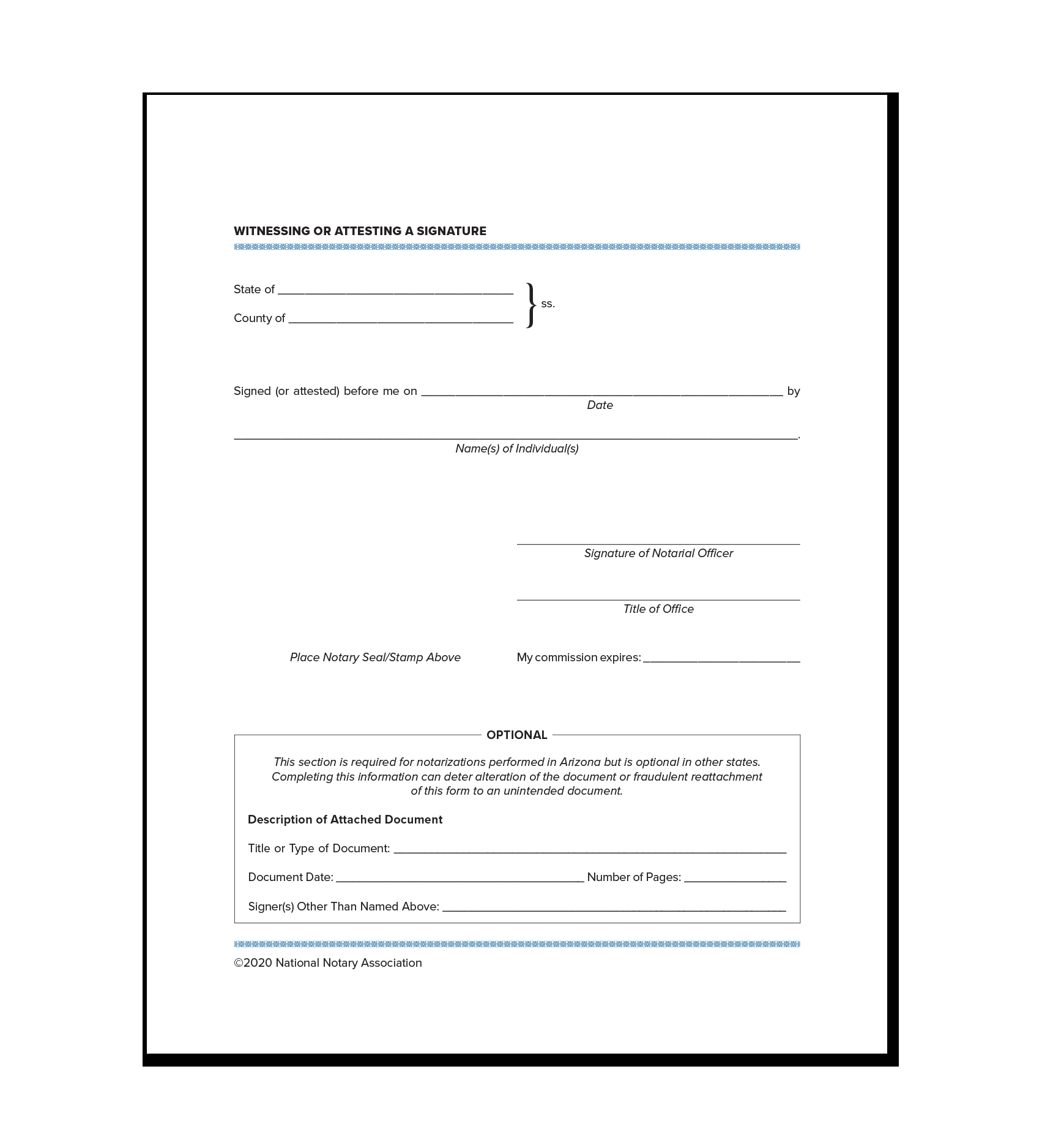 sample Notary Certificate template