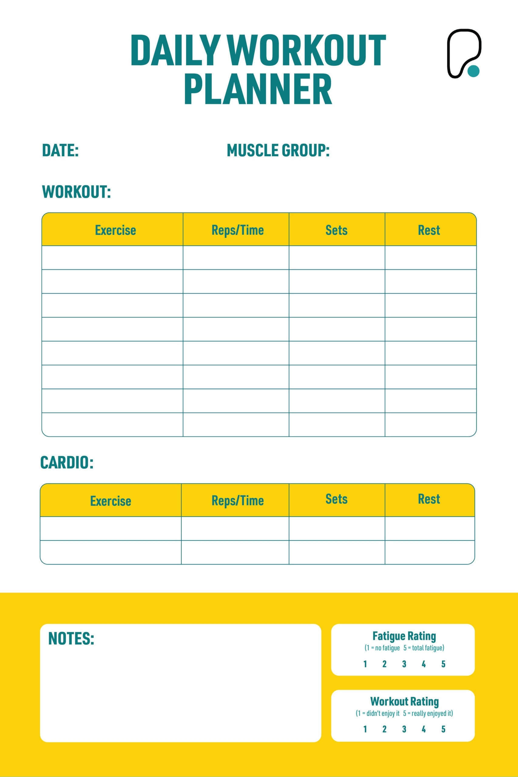 sample workout planning template