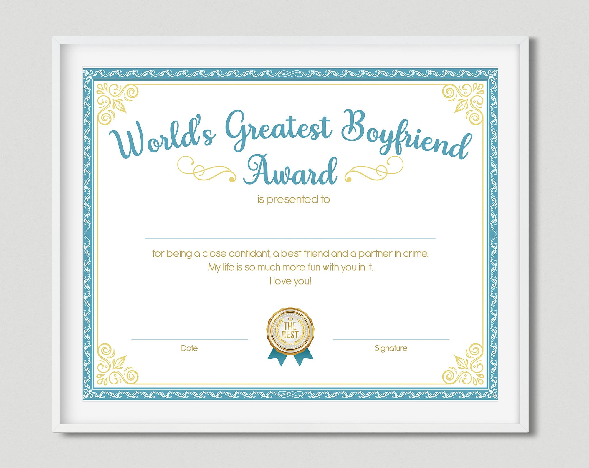 sample best boyfriend award certificate template